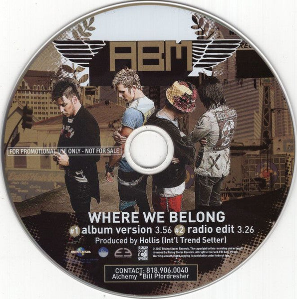 ABM* : Where We Belong (CD, Promo)