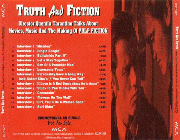Various : Truth And Fiction: Director Quentin Tarantino Talks About Movies, Music And The Making Of Pulp Fiction (CD, Comp, Ltd, Promo)