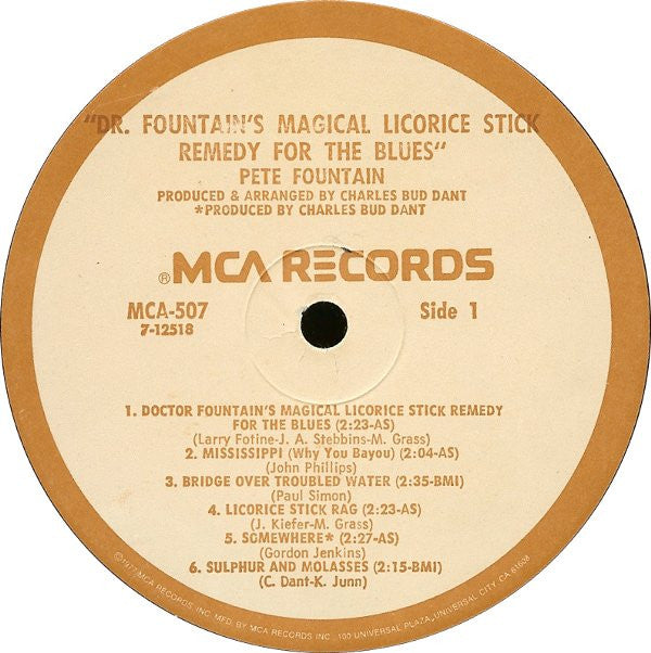Pete Fountain : Dr. Fountain's Magical Licorice Stick Remedy For The Blues (LP, Album, RE)