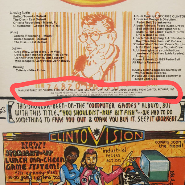 George Clinton : You Shouldn't-Nuf Bit Fish (LP, Album, Club)
