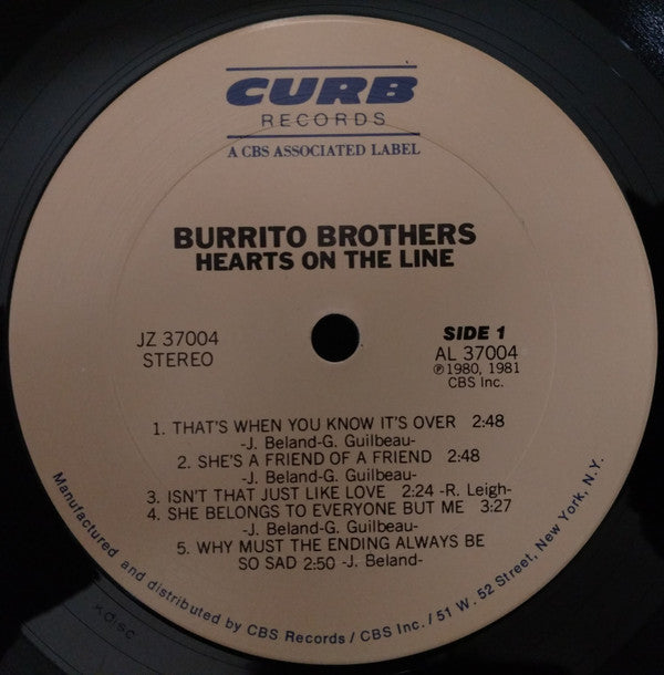 Burrito Brothers : Hearts On The Line (LP, Album)