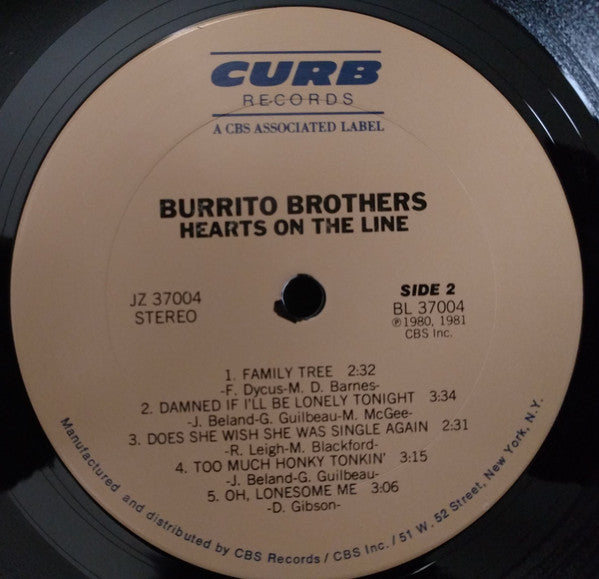Burrito Brothers : Hearts On The Line (LP, Album)