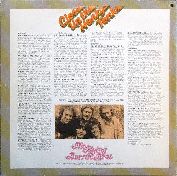 The Flying Burrito Bros : Close Up The Honky Tonks (2xLP, Comp)