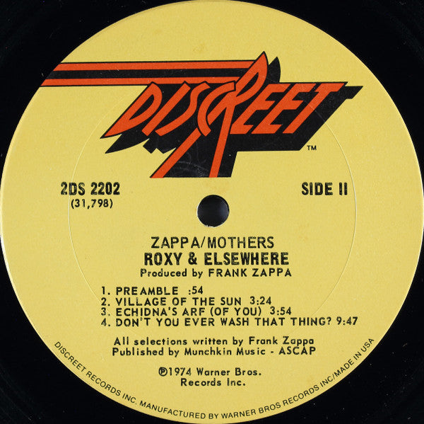 Frank Zappa / The Mothers : Roxy & Elsewhere (2xLP, Album, Pit)