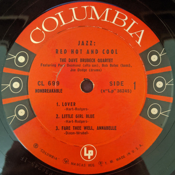 The Dave Brubeck Quartet : Jazz: Red Hot And Cool (LP, Album, Mono, Hol)