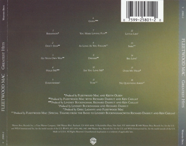 Fleetwood Mac : Greatest Hits (CD, Comp, RP, SRC)