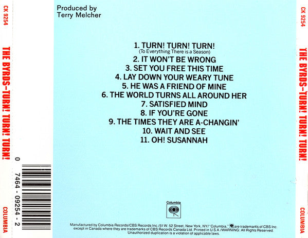 The Byrds : Turn! Turn! Turn! (CD, Album, RE)