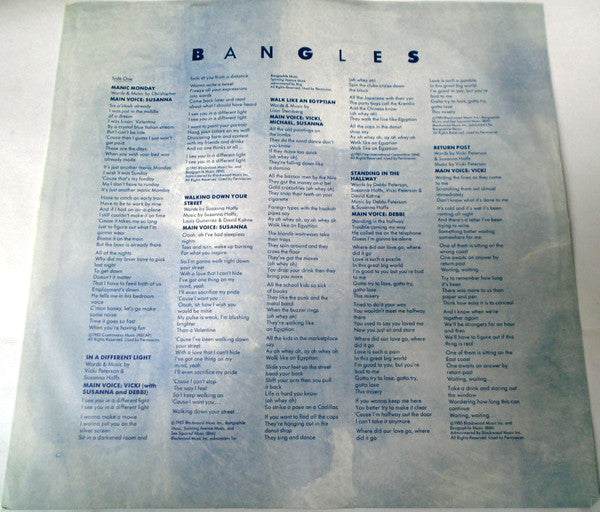 Bangles : Different Light (LP, Album, RE, No )