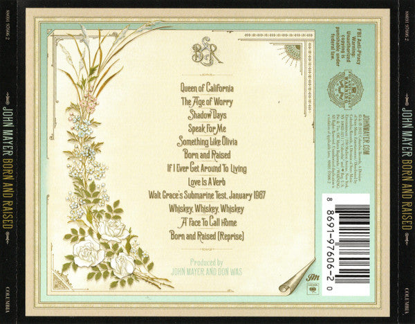 John Mayer : Born And Raised (CD, Album, DAD)