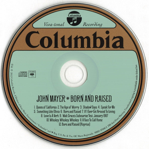 John Mayer : Born And Raised (CD, Album, DAD)