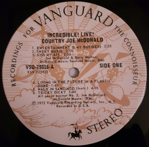 Country Joe McDonald : Incredible! Live! (LP, Album)