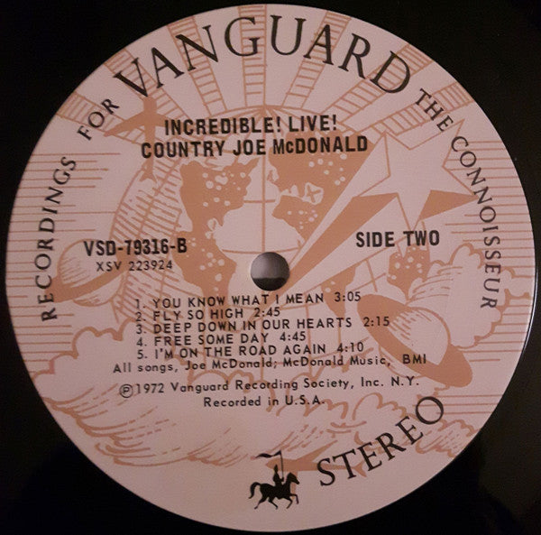 Country Joe McDonald : Incredible! Live! (LP, Album)
