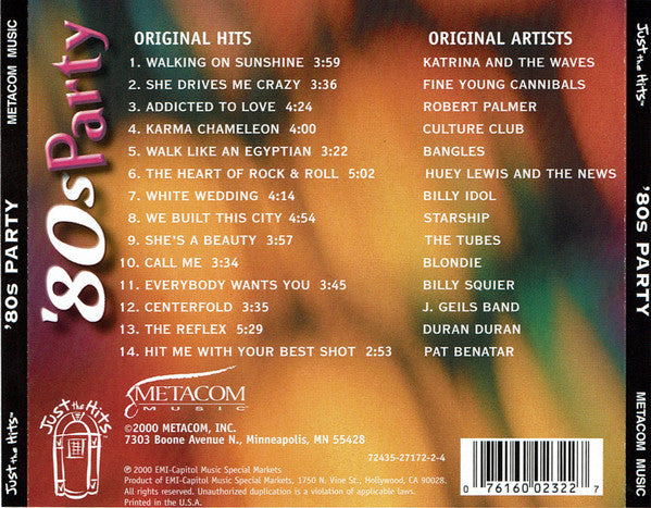 Various : '80s Party (CD, Comp)