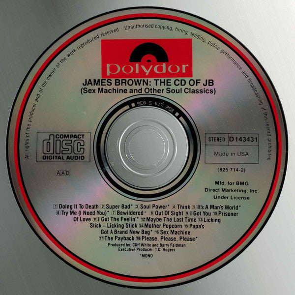 James Brown : CD Of JB (Sex Machine And Other Soul Classics) (CD, Comp, Club, RE)