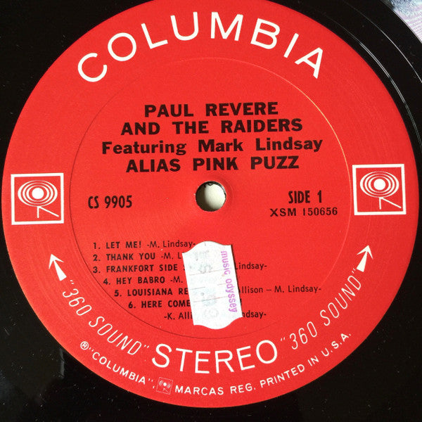 Paul Revere & The Raiders Featuring Mark Lindsay : Alias Pink Puzz (LP, Album, Pit)