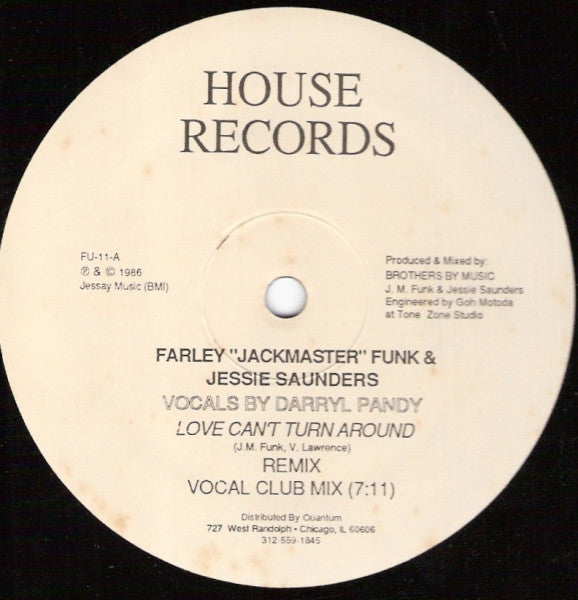 Farley "Jackmaster" Funk & Jesse Saunders : Love Can't Turn Around (Remix) (12")