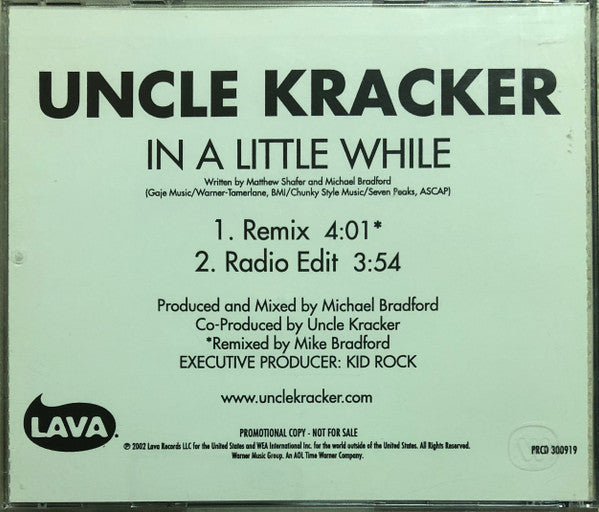 Uncle Kracker : In A Little While (New Radio Remix) (CD, Single, Promo)