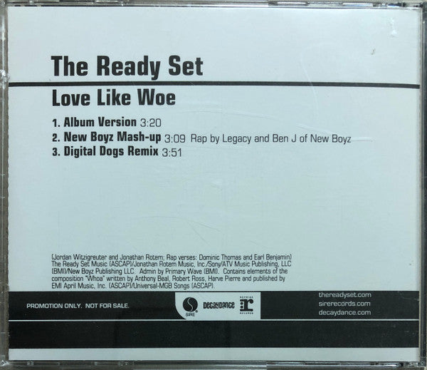 The Ready Set : Love Like Woe (CD, Single, Promo)