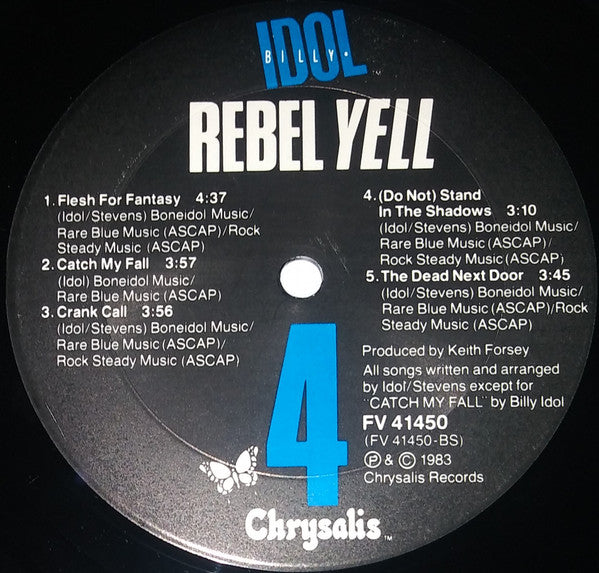 Billy Idol : Rebel Yell (LP, Album, Pit)