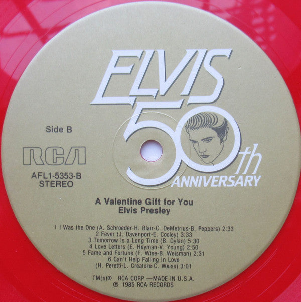 Elvis Presley : A Valentine Gift For You (LP, Comp, Red)