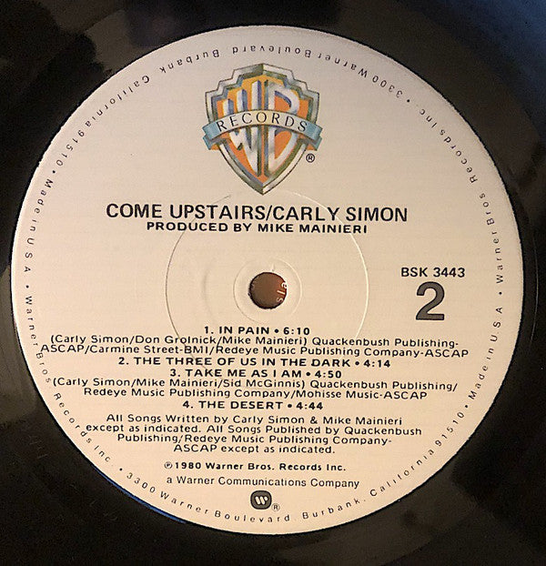 Carly Simon : Come Upstairs (LP, Album, Los)