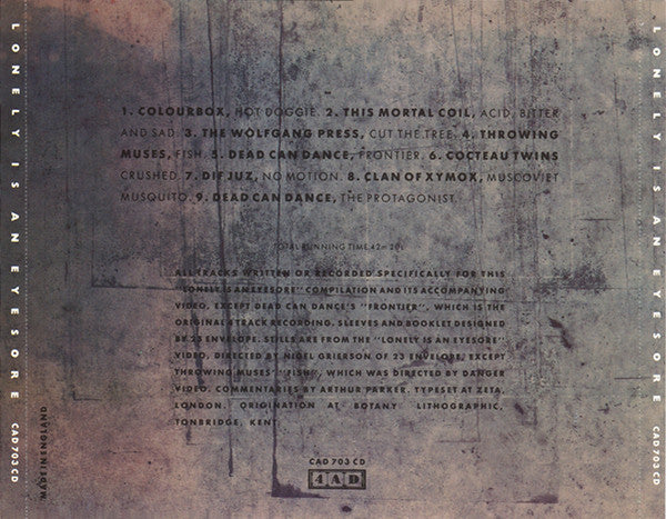 Various : Lonely Is An Eyesore (CD, Comp)