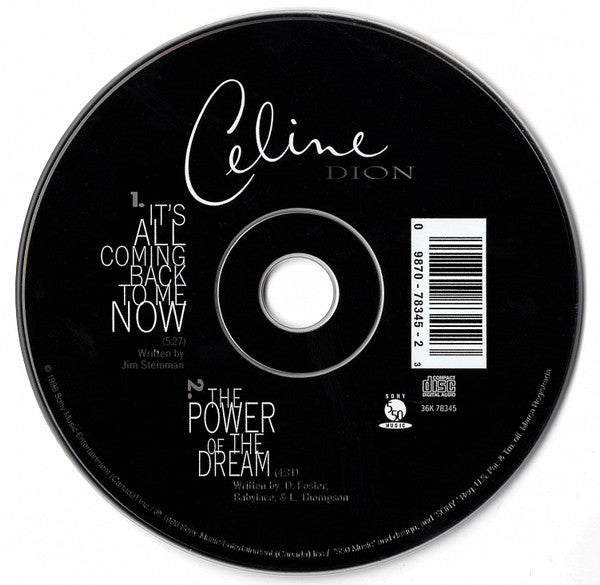 Céline Dion : It's All Coming Back To Me Now / The Power Of The Dream (CD, Single, Car)