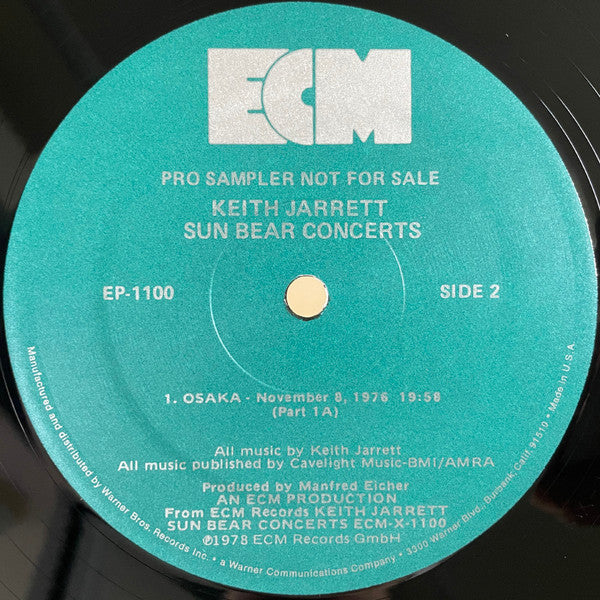 Keith Jarrett :  Sun Bear Concerts Piano Solo Recorded In Japan (LP, Promo, Smplr)