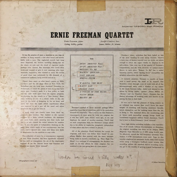 Ernie Freeman : Jivin "O" Round (LP, RE)