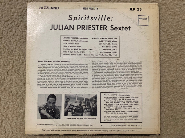 Julian Priester Sextet : Spiritsville (LP, Album, Mono)