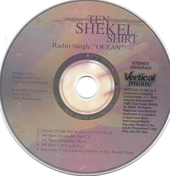 Ten Shekel Shirt : Radio Single "Ocean" (CD, Maxi, Promo)