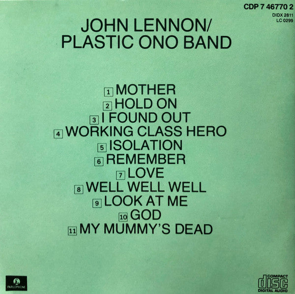 John Lennon / The Plastic Ono Band : John Lennon / Plastic Ono Band (CD, Album, RE)