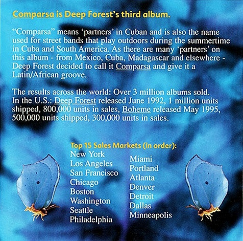 Deep Forest : Comparsa (CD, Album, Promo)