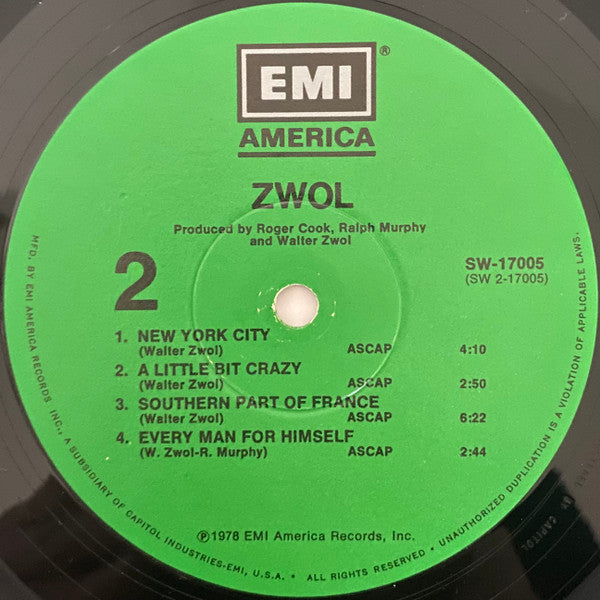 Walter Zwol : Zwol (LP, Album, Win)