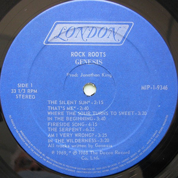Genesis : Rock Roots (LP, Album, Mono, RE, RP)