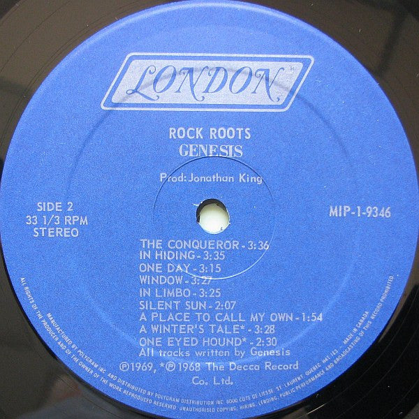 Genesis : Rock Roots (LP, Album, Mono, RE, RP)