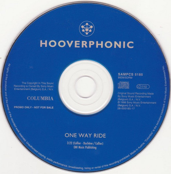 Hooverphonic : One Way Ride (CD, Single, Promo, Car)