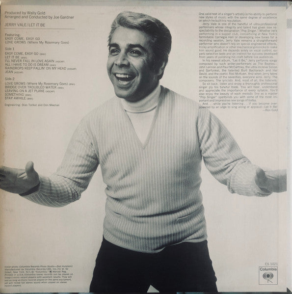 Jerry Vale : Let It Be (LP, Album, Pit)