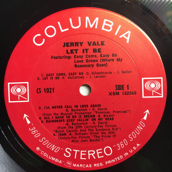 Jerry Vale : Let It Be (LP, Album, Pit)