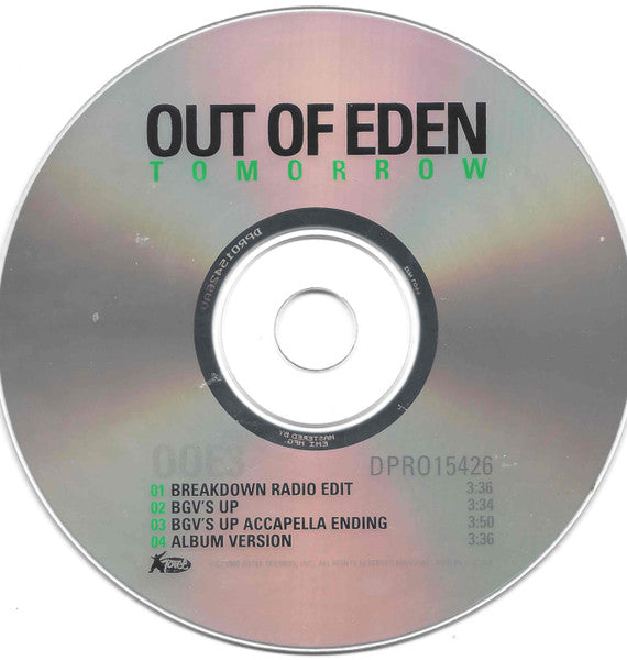 Out Of Eden (2) : Tomorrow (CD, Maxi, Promo)