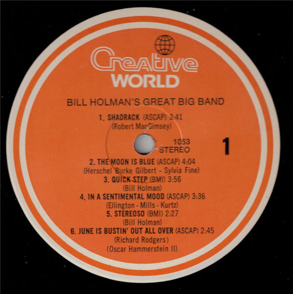 Bill Holman's Great Big Band : Bill Holman's Great Big Band (LP, Album)