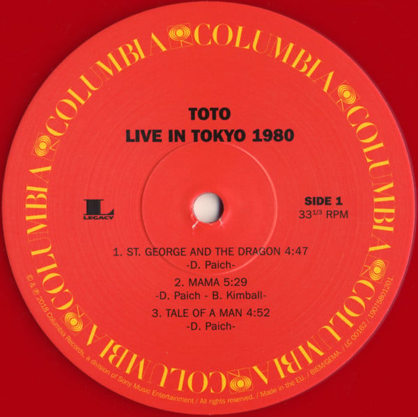 Toto : Live In Tokyo 1980 (12", EP, RSD, Red)