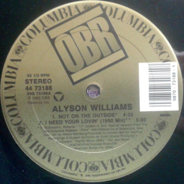 Alyson Williams : Not On The Outside (12")