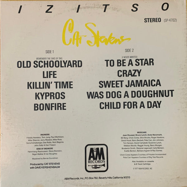 Cat Stevens : Izitso (LP, Album)