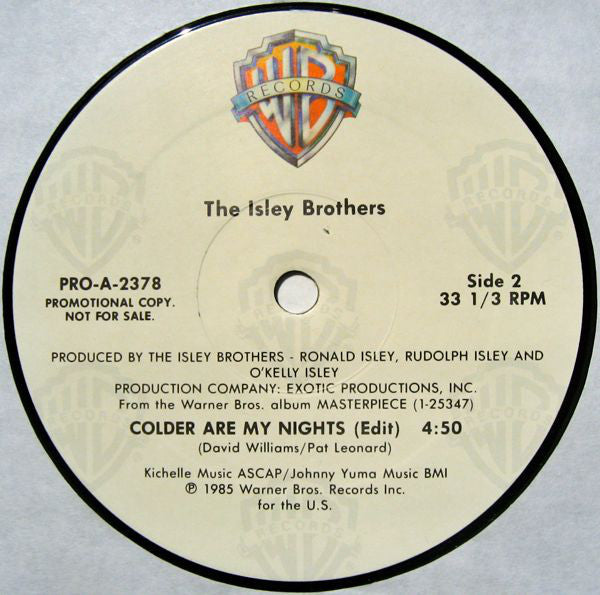 The Isley Brothers : Colder Are My Nights (12", Promo)