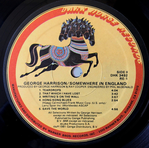 George Harrison : Somewhere In England (LP, Album, Spe)