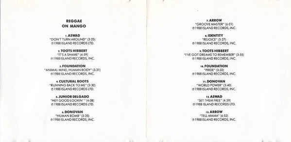 Various : Reggae On Mango (CD, Comp, Promo)