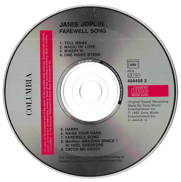 Janis Joplin : Farewell Song (CD, Album, RE)
