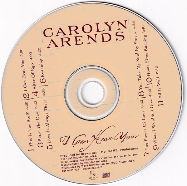 Carolyn Arends : I Can Hear You (CD, Album)