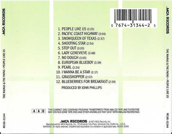 The Mamas & The Papas : People Like Us (CD, Album, RE)